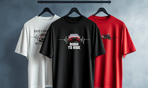 Personalisiere jetzt dein T-Shirt mit Motorrad-, Auto- oder LKW-Design – inklusive Wunsch-Kennzeichen!